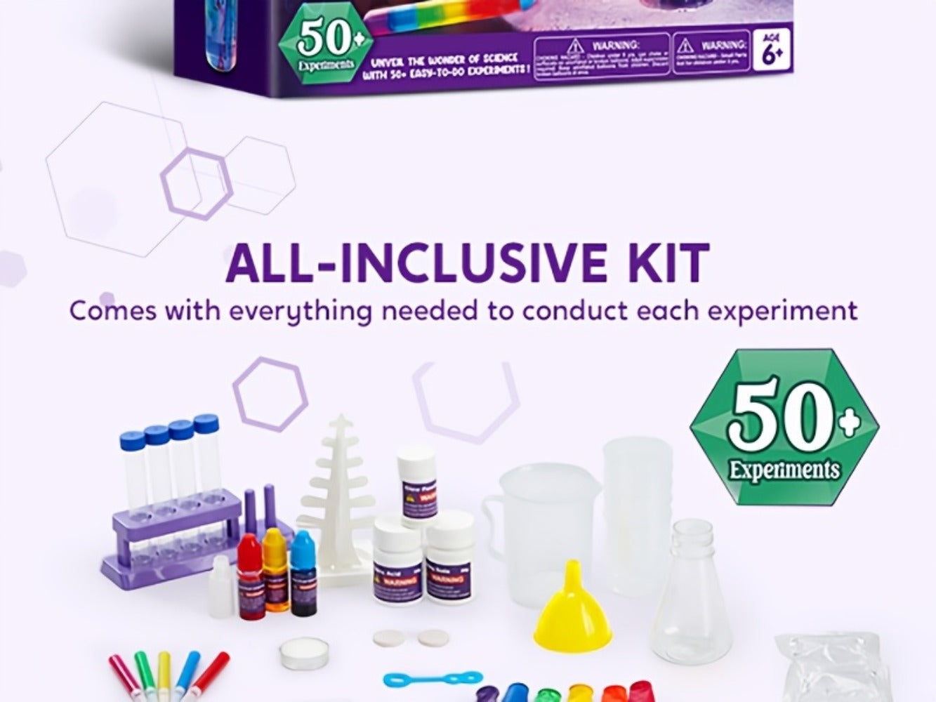 STEM Science Kit for Kids 50+ Experiments, Crystal Tree Growing Kit, Lava Lamp, Volcano Chemistry Set