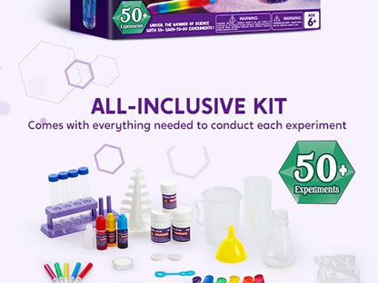 STEM Science Kit for Kids 50+ Experiments, Crystal Tree Growing Kit, Lava Lamp, Volcano Chemistry Set