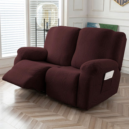 Sofa Cover Big-Leaf Jacquard High-Stretch Recliner Slipcover for 1, 2 or 3 Seats and Console Loveseats