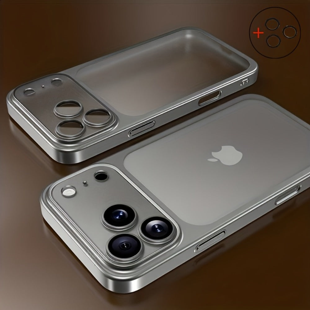 Phone Case Matte Frosted Clear Cover with Built-In Lens Film for Select iPhone 12–17 Models