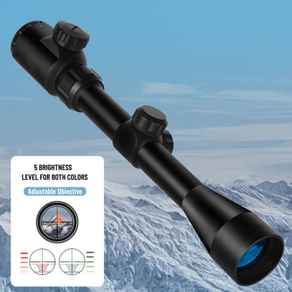 Rifle Scope Nitrogen-Filled Illuminated Reticle for Hunting Airsoft Pellet Guns, Multi-Power Zoom Tactical Scope