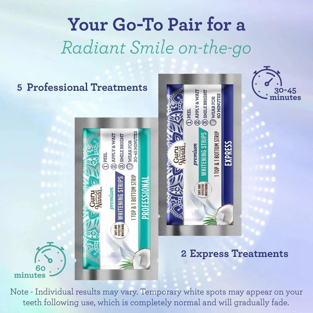 Hydrogen Peroxide Whitening Strips 7-Day Treatment, Non-Slip Dry Strip Technology with Coconut Oil Formula