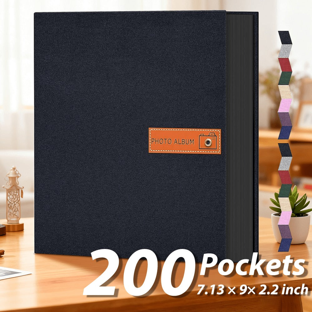 Photo Album 4x6 200 & 1000 Pockets with Label – Linen Hardcover Memory Book for Wedding, Baby, Travel, Anniversary