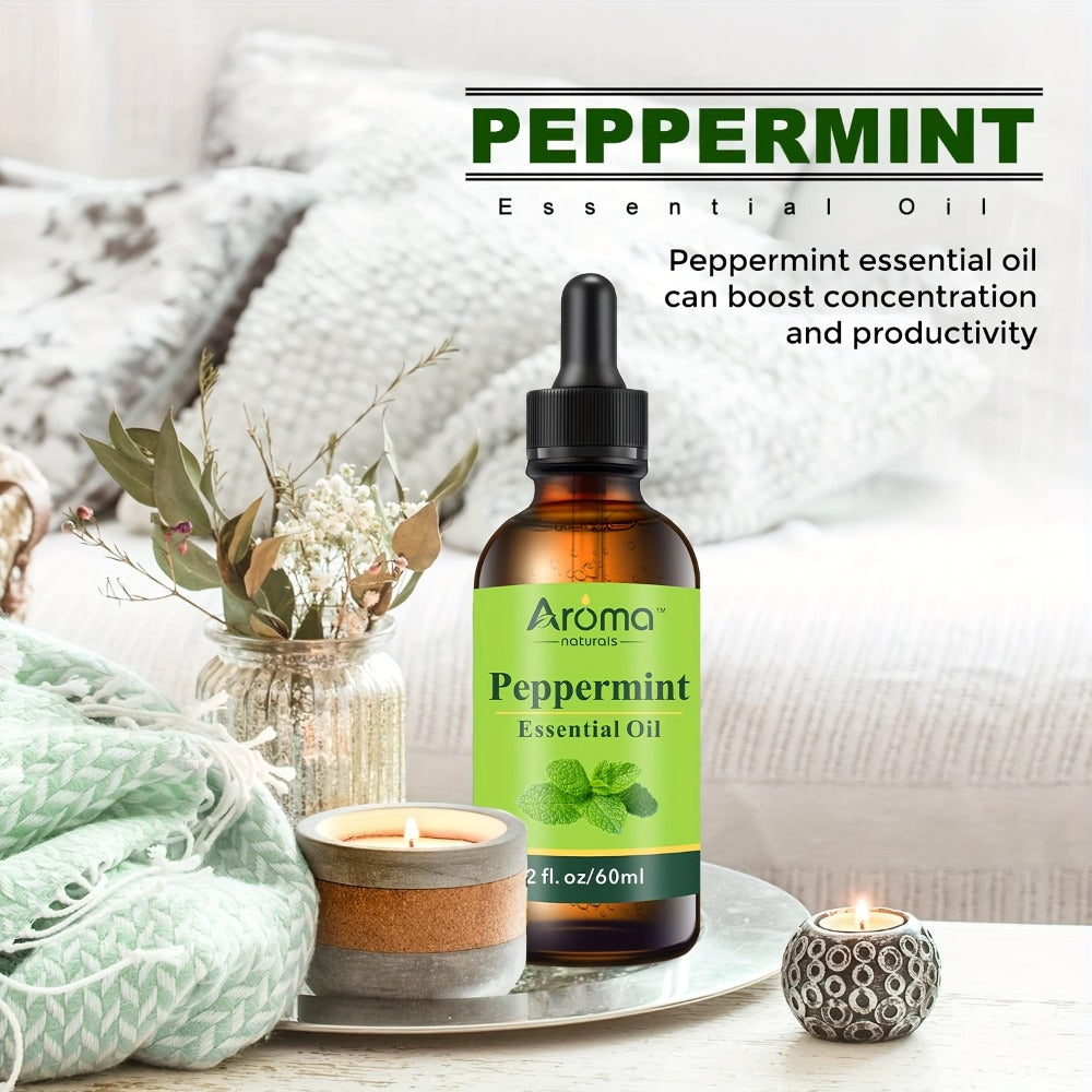 Essential Oil Peppermint 120ml or 10ml Ceramic-Stone Set for Diffuser, Candle and Car Fragrance
