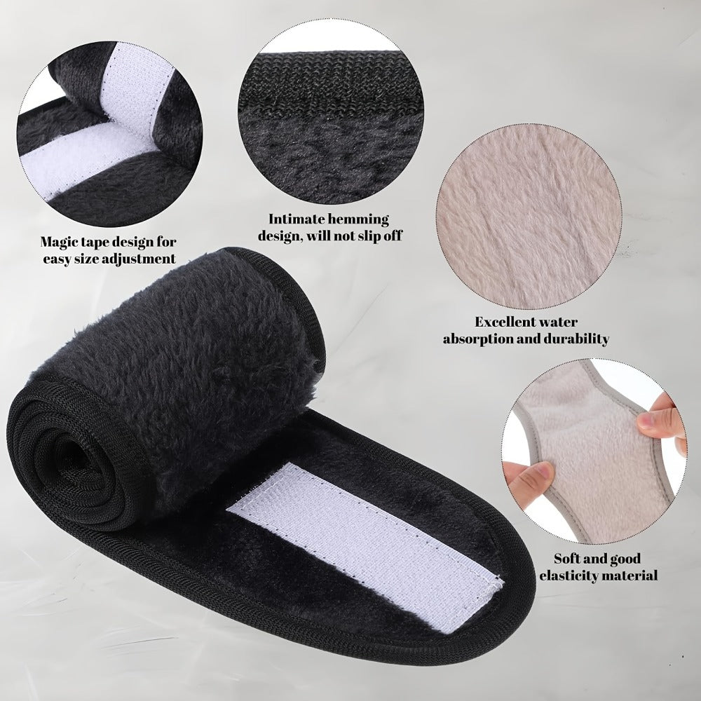 Facial Headbands for Women 9 Pack Soft Flannel Face Wash Headband Set – Adjustable Non-Slip Elastic Skincare Makeup Shower Yoga Spa Hair