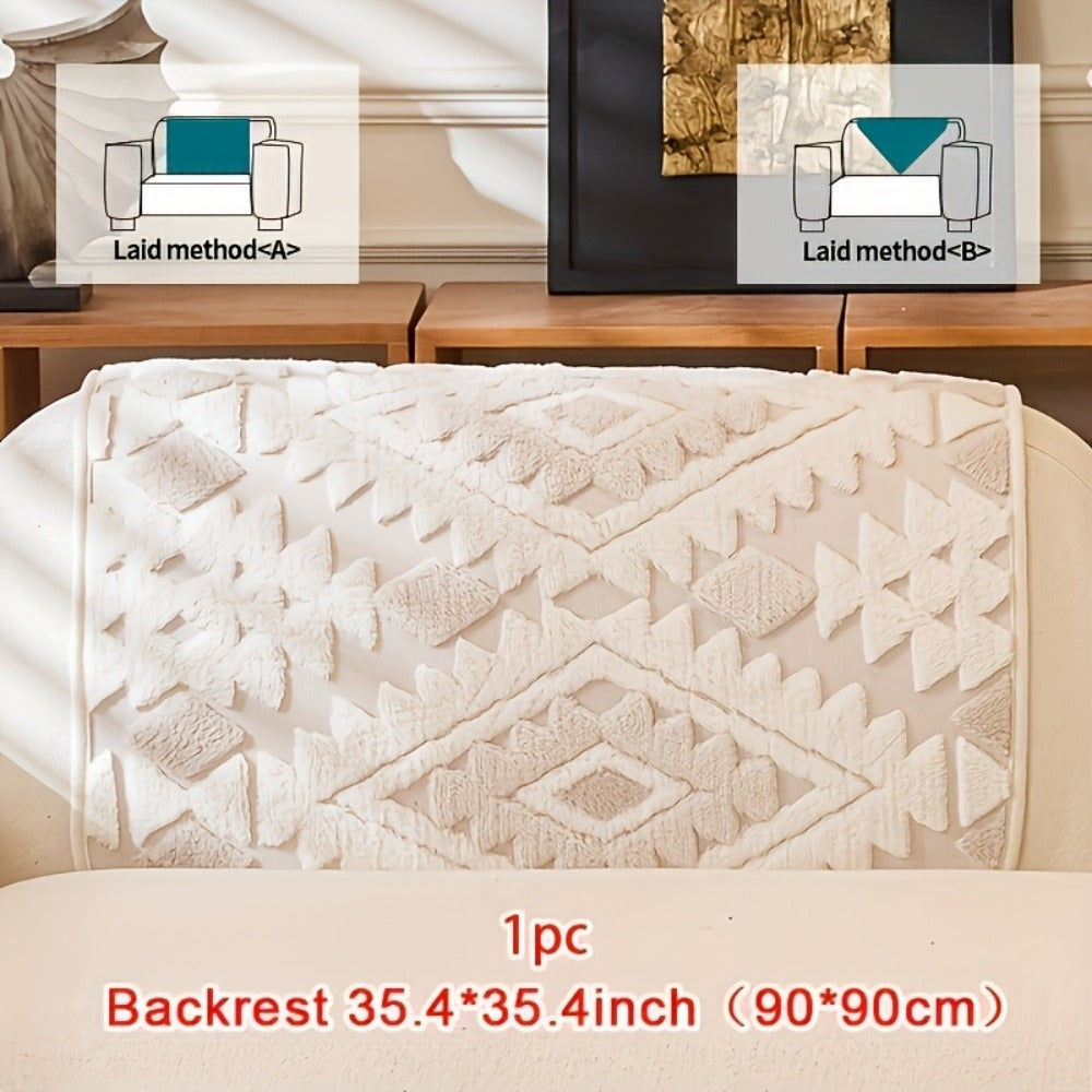 Sofa Cover, Thick Plush Couch Pad with Backing Detail in Three Colors and Seven Seat or Arm Sizes