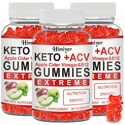 Apple Cider Vinegar Gummies with Pomegranate, Beet Juice & Vitamin B12, Keto ACV Gummies for Weight Management