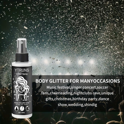 Body Shimmer Spray for Women – Star-Shaped Glitter Sparkle Mist 100ml Hydrating Formula for Body Hair & Clothes
