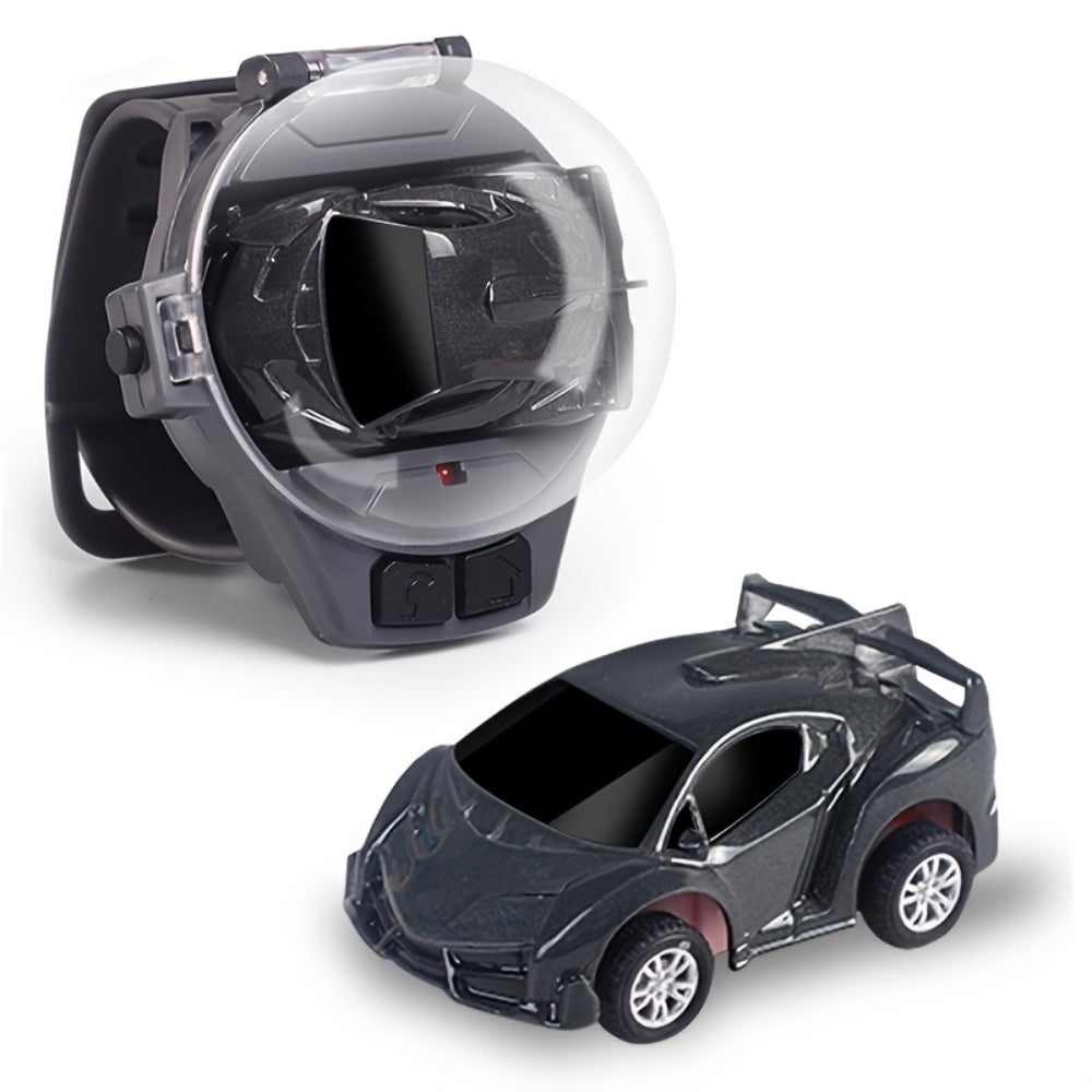 Alloy Metal RC Sports Car for Kids with Flashing LED Lights, 2.4GHz USB Rechargeable Push Button Remote Control Toy Car