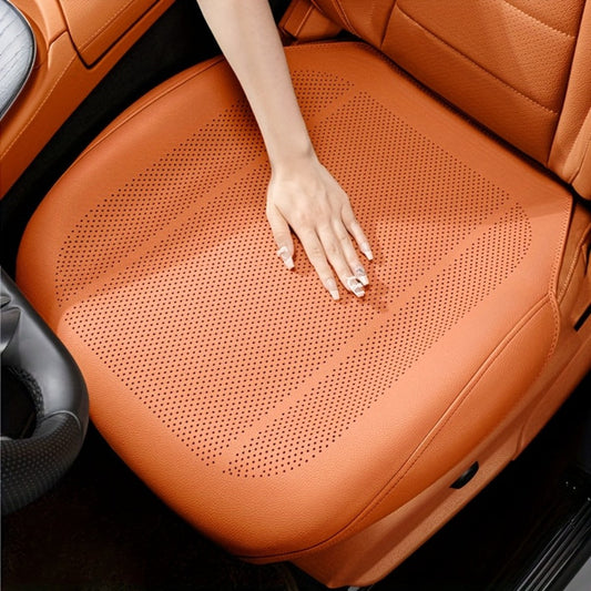 Perforated Car Seat Cushion Single Pad with 45 x 55cm Size and Black, White, Orange or Brown Color Options