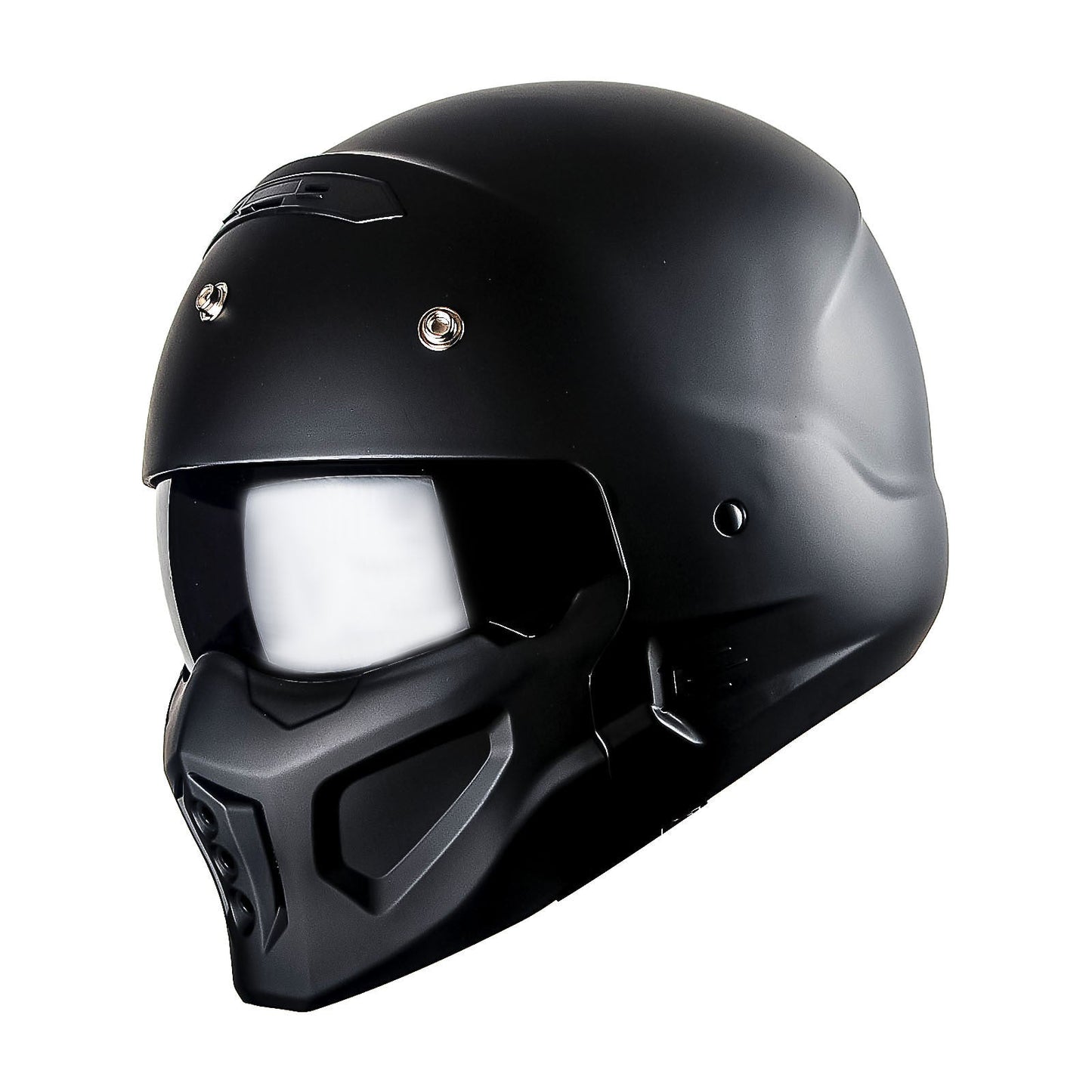 Motorcycle Helmet Convertible Full/Open-Face Shell with Detachable Mask, Smoked Shield, S-XL Sizes and Multiple Styles