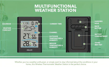 Home Weather Station | Wireless Indoor Outdoor Forecast Alarm Clock