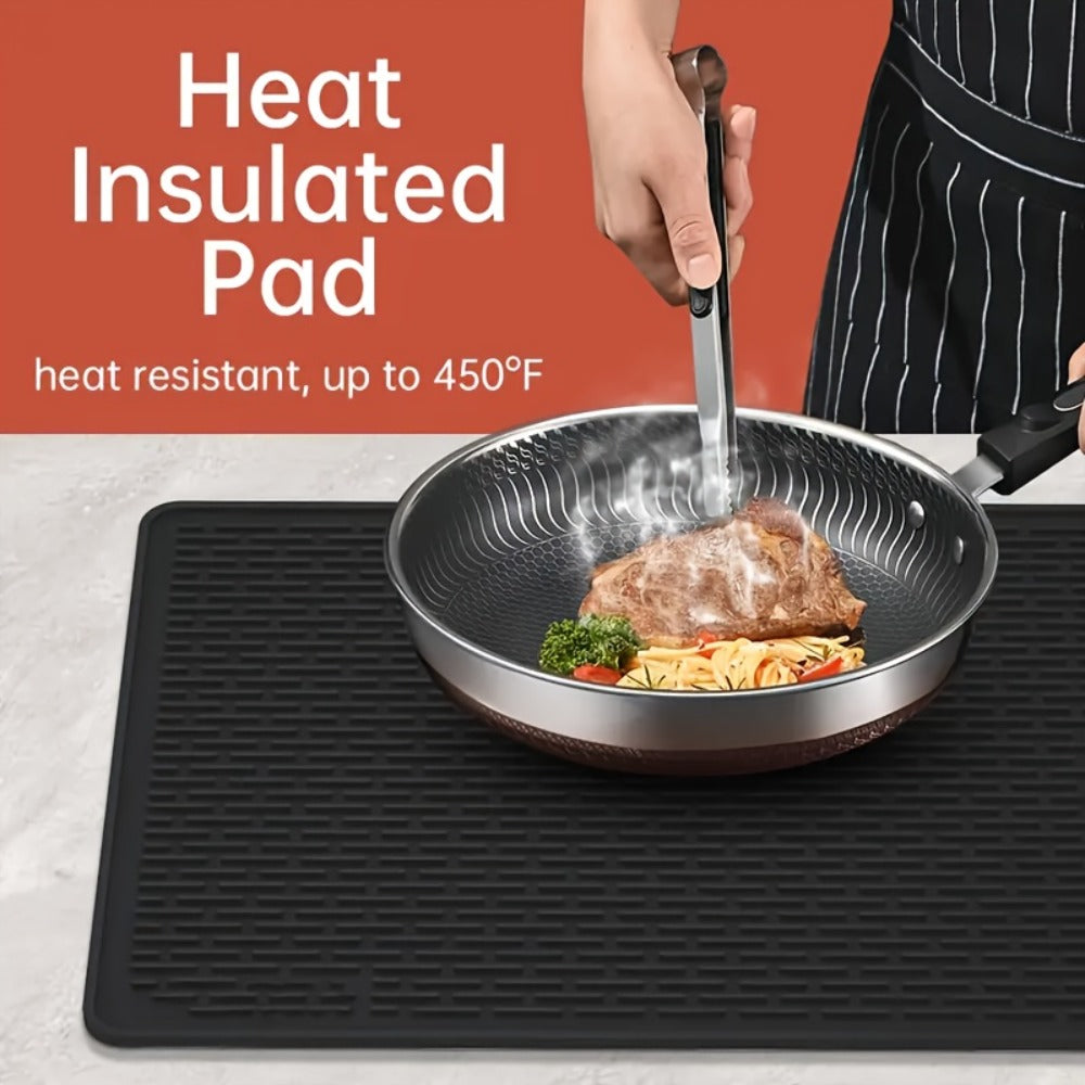 Silicone Stove Top Cover Mat 28"x20" – Heat Resistant Electric Stove Protector for Ceramic Glass Cooktop, Non-Slip Scratch Guard