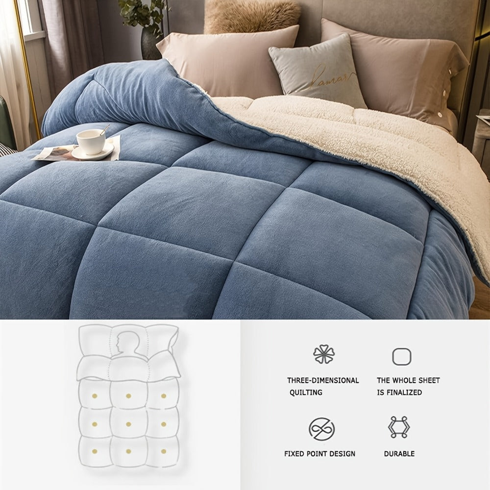 Sherpa Fleece Comforter Set Extra Thick Plush Microfiber Reversible Soft Warm Luxury Bed Blanket Twin XL Full Queen King 10 Colors