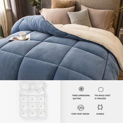 Sherpa Fleece Comforter Set Extra Thick Plush Microfiber Reversible Soft Warm Luxury Bed Blanket Twin XL Full Queen King 10 Colors