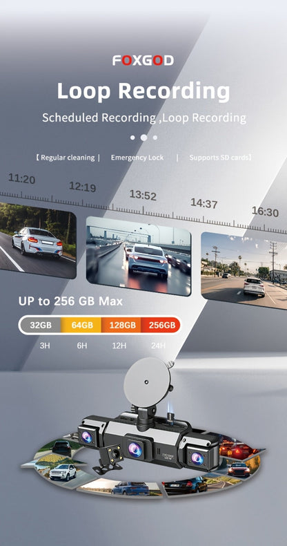 1080P-Labeled Dash Camera with Three- or Four-Lens Options, Screen, G-Sensor and WiFi/32GB Bundle