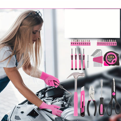 Car Roadside Emergency Kit Pink – Jumper Cables, Deer Whistles & Auto Safety Tool Set for Women, Winter Car Safety Roadside Assistance Kit