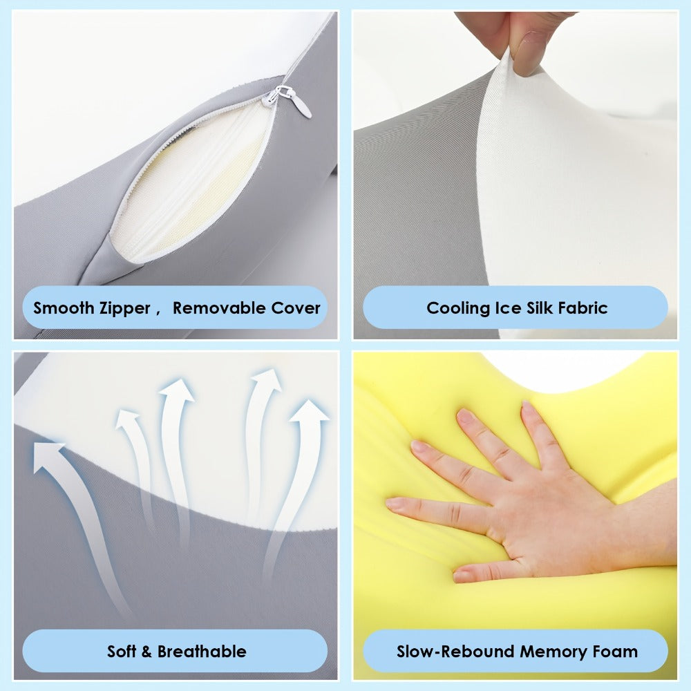 Cervical Pillow C-Shaped Neck Support Side Back Sleepers for Entryways, Bedrooms and Living Spaces