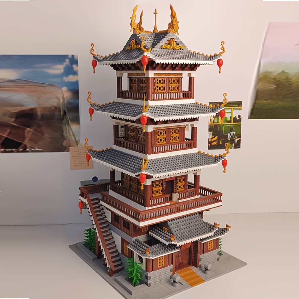 Ancient Chinese Palace Building Blocks Set 6134 Pcs – Heavenly Fairy Mirror Architecture Mini Brick Expert Level Display Model Adults Home