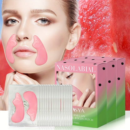 Nasolabial Fold Patches with Watermelon Collagen & Niacinamide, Caffeine Smile Lines Face Patches for Deep &