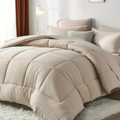 Checkered Microfiber Bed-in-a-Bag Comforter Set with Coordinated Sheets, 16 Color or Code Options and Four Sizes