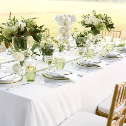 10-Pack White Rectangular Tablecloths 60x102 Inch – Washable Banquet Table Covers for Weddings, Parties & Events