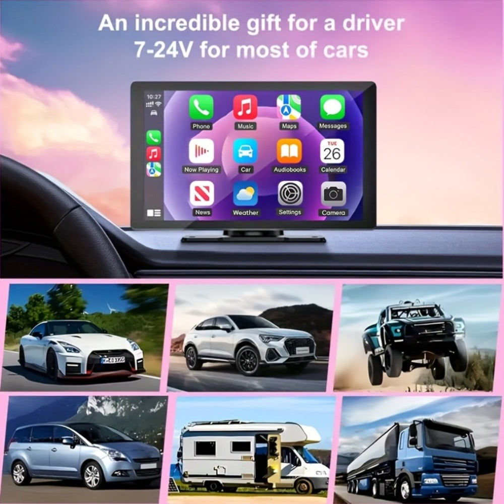 Wireless CarPlay & Android Auto Car Display – 7" & 10.62" HD Touchscreen, GPS Navigation, 1080P Reversing Camera, Dashcam, Mirror Link