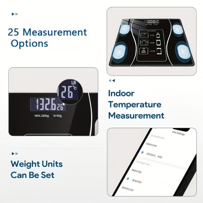 Digital Bathroom Scale Body Weight Scale LED Backlit Display Tempered Glass Compact for Entryways, Bedrooms and Living Spaces