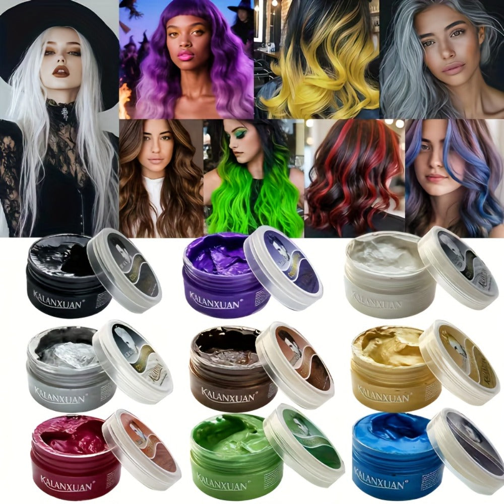 Temporary Hair Color Wax Disposable DIY Styling Cream Y2K Aesthetic for Parties Festivals Halloween Cosplay 9 Colors Blue Purple Red Black