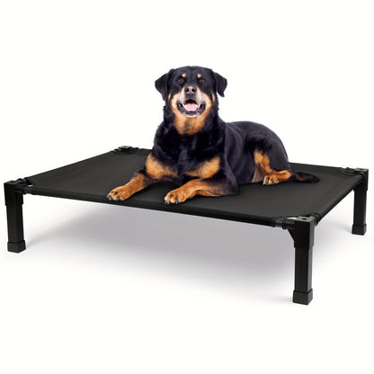 Elevated Dog Bed Cooling Raised Cot with Metal Frame – Washable Breathable Mesh, No-Slip Feet, Portable Dog Cot for Indoor & Outdoor Use