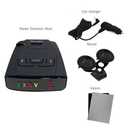 Radar Detector for Cars – S360 360° Long Range X/K/KA Band & Laser Detection with Voice Alerts, City Highway Mode