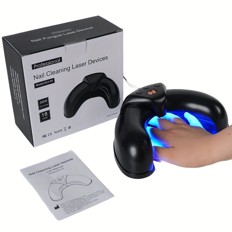 Nail Light Therapy Device FDA Cleared 470nm 910nm Dual Wavelength Toenail Fungus Laser Cleaning Machine for Home and Salon Manicures