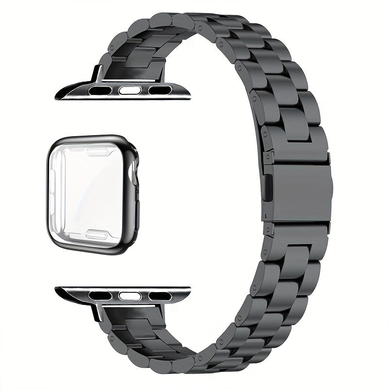 Slim Waist Apple Watch Steel Band & Half Shell Case 3-Piece Set for an Everyday Personal Care Routine