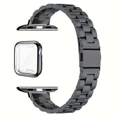 Slim Waist Apple Watch Steel Band & Half Shell Case 3-Piece Set for an Everyday Personal Care Routine