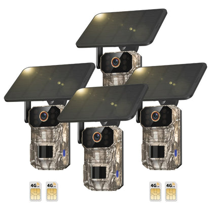 Solar Cellular Trail Camera 1920P No WiFi, 4G LTE Wildlife & Property Monitoring, PIR Motion Sensor