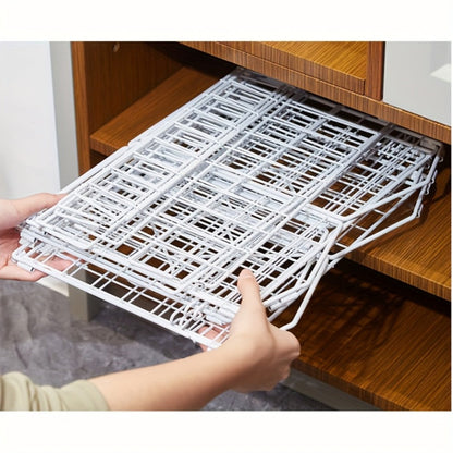 Wall Mount Foldable Storage Basket – Metal Organizer, Collapsible Space Saving for Kitchen Cabinet