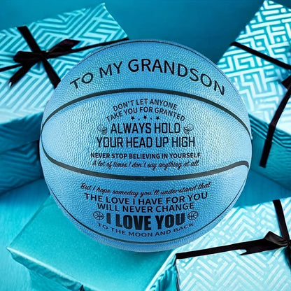 Personalized Basketball Gift for Son & Grandson Standard Size with Pump To My Son To My Grandson Heartfelt Message Sports Birthday Christmas