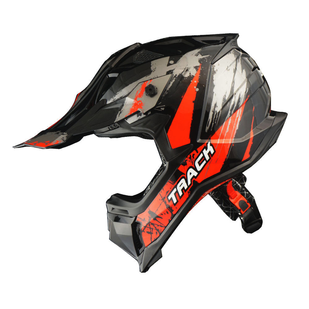 Motorcycle Helmet 1STORM Dirt-Bike Full-Face Shell with Peak Visor, XS-XXL Sizes, Padded Liner and Graphic Styles