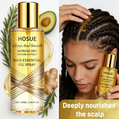 Anti-Frizz Hair Essential Oil Spray Smoothing & Conditioning Treatment for Dry, Damaged & Frizzy Hair
