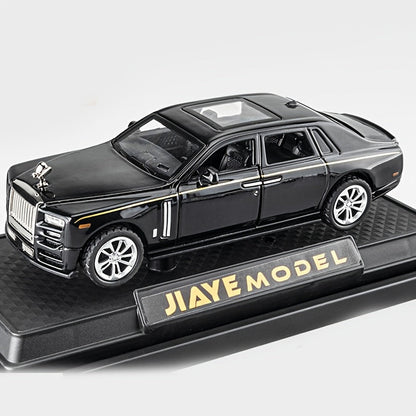 1:36 Scale Phantom Alloy Die-Cast Car Model with Openable Doors, Collectible Display Static Car Desktop Decoration