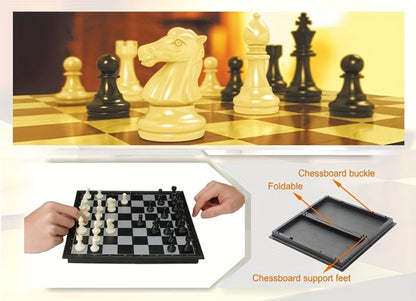 Magnetic Chess Set Folding Board 33 Pieces, 9.4 Inch Portable Travel Chess Game for Kids & Adults