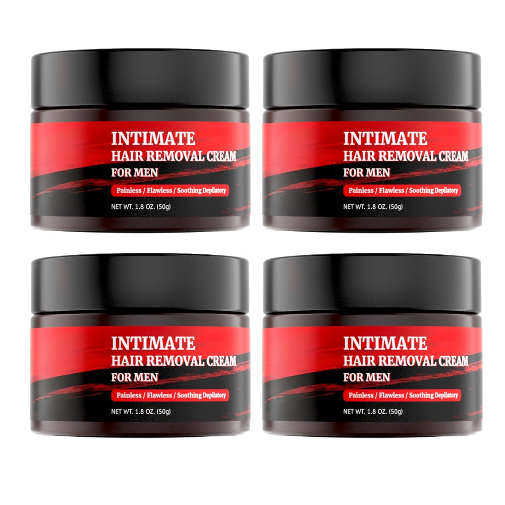 Intimate Area Hair Removal Cream for Men with Plant-Based Squalane Fast-Acting Painless Depilatory for Groin Chest Back Body Sensitive Skin