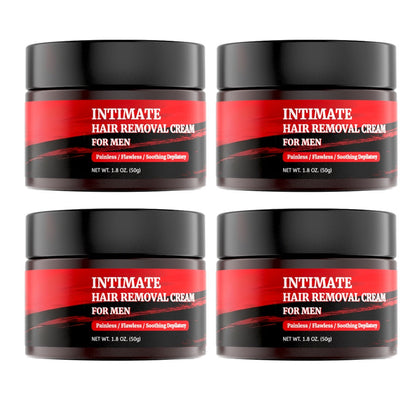 Intimate Area Hair Removal Cream for Men with Plant-Based Squalane Fast-Acting Painless Depilatory for Groin Chest Back Body Sensitive Skin