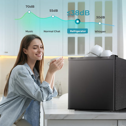 Mini Fridge with Freezer 1.7/3.5 Cu.Ft - Compact Refrigerator with Adjustable Thermostat, Energy Saving