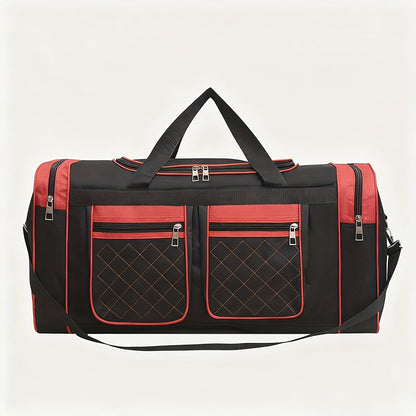 Gym Duffel Bag Large Capacity Travel Bag for Men Women Heavy Duty Polyester Multi Pocket Adjustable Shoulder Strap Zipper Closure