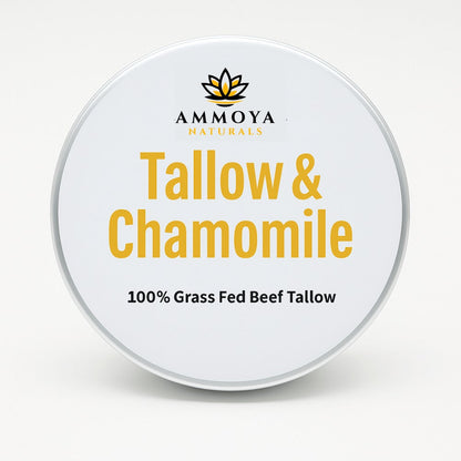 Tallow Balm Grass-Fed Natural Moisturizer for Dry Skin – Deep Hydrating Handcrafted Body Balm 3 Scents Chamomile Rose Honey Frankincense