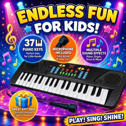 Kids Keyboard Piano 37 Keys with Microphone, Portable Electronic Piano with the Listed Color, Size or Set Options for Everyday Use