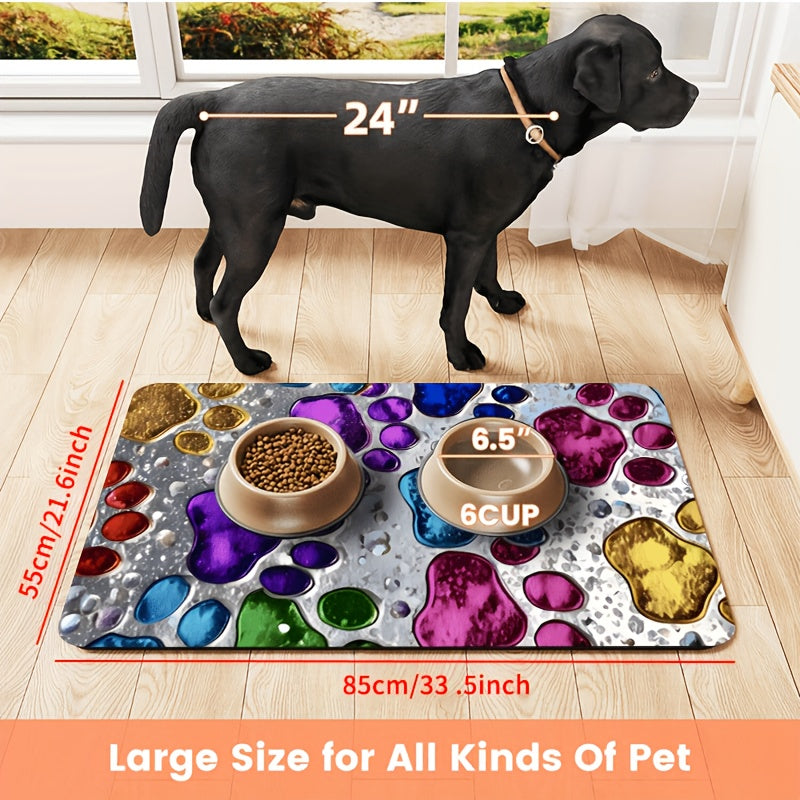 Pet Feeding Mat – Absorbent & Splash-Proof Dog & Cat Food Bowl Mat, Non-Slip Quick-Dry Heavy-Duty Floor Protector for Hardwood & Carpet
