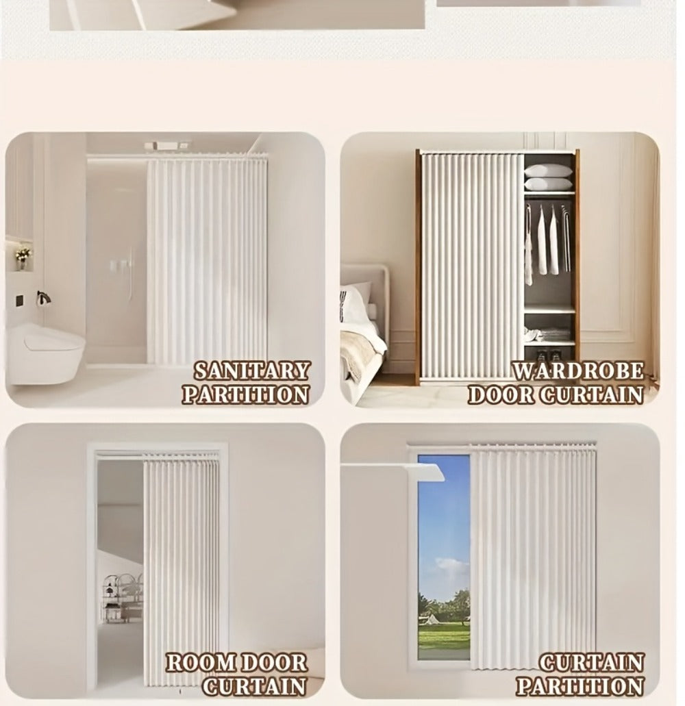 Magnetic Room Divider Curtain Doorway – Rodless Bohemian Striped Door Curtain, 210GSM Thickened Polyester