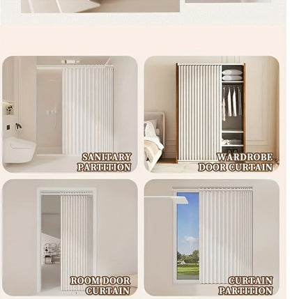 Magnetic Room Divider Curtain Doorway – Rodless Bohemian Striped Door Curtain, 210GSM Thickened Polyester
